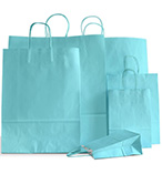Blue paper twist handle bags