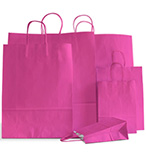 Cerise paper twist handle bags