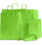 Green paper twist handle bags