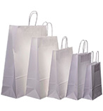 White paper twist handle bags