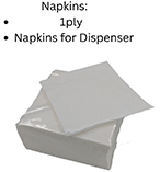 White Napkins 1PLY 13x13 17gsm