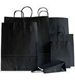 Black paper twist handle bags