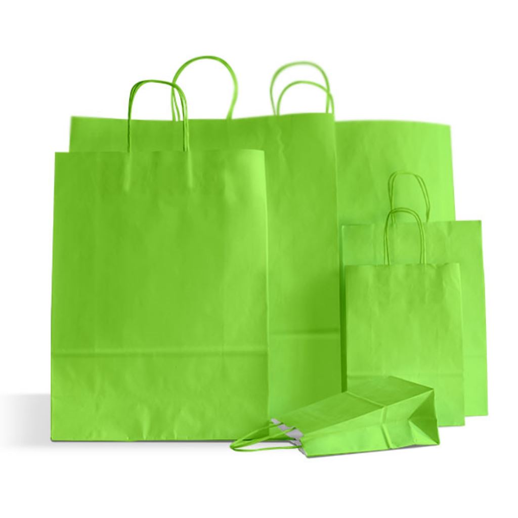 Light Green Toptwist Carrier Bags