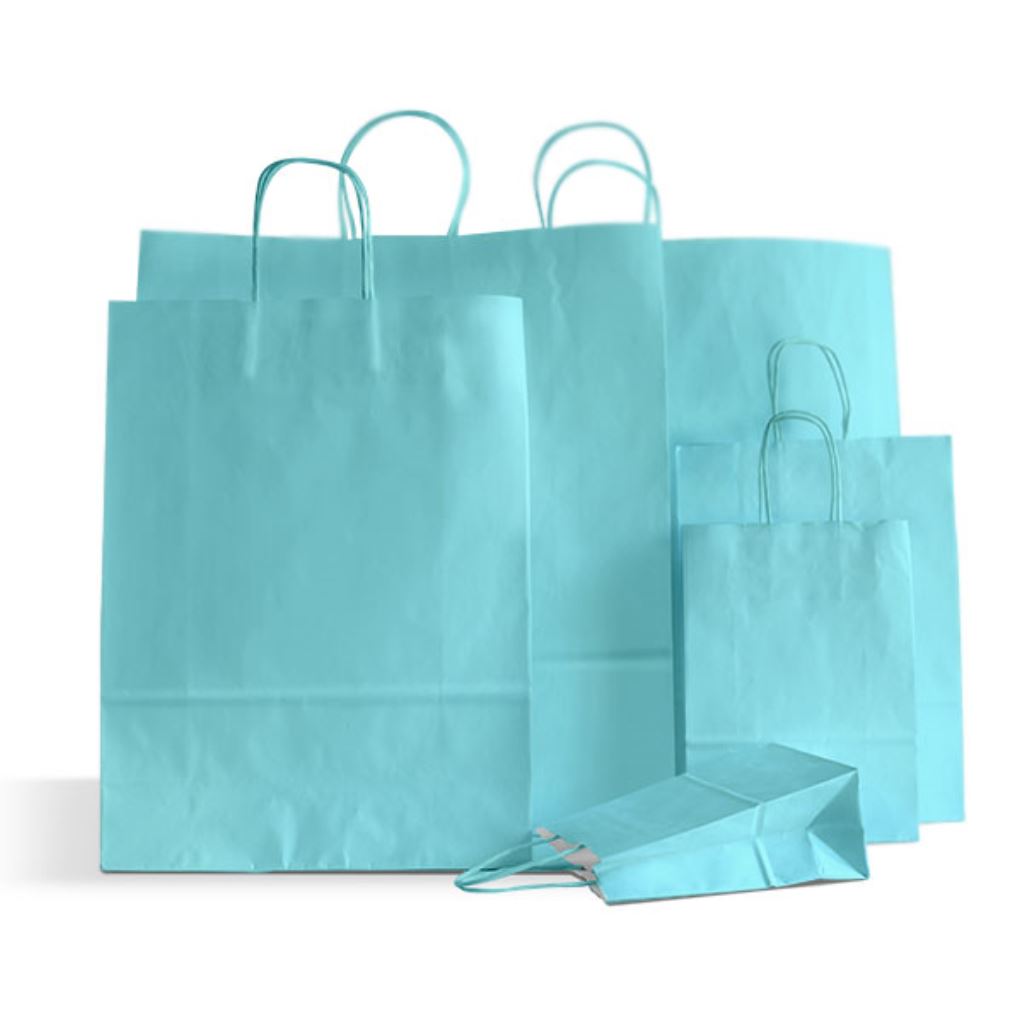 Blue Toptwist Carrier Bags