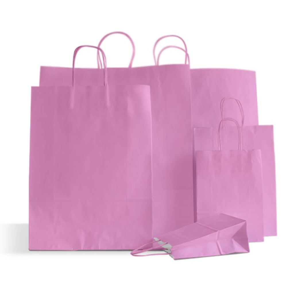 Pink Toptwist Carrier Bags