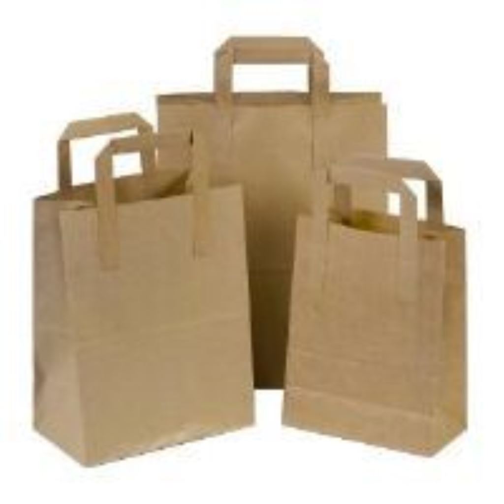 Kraft Paper Tape Handle Carrier Bags