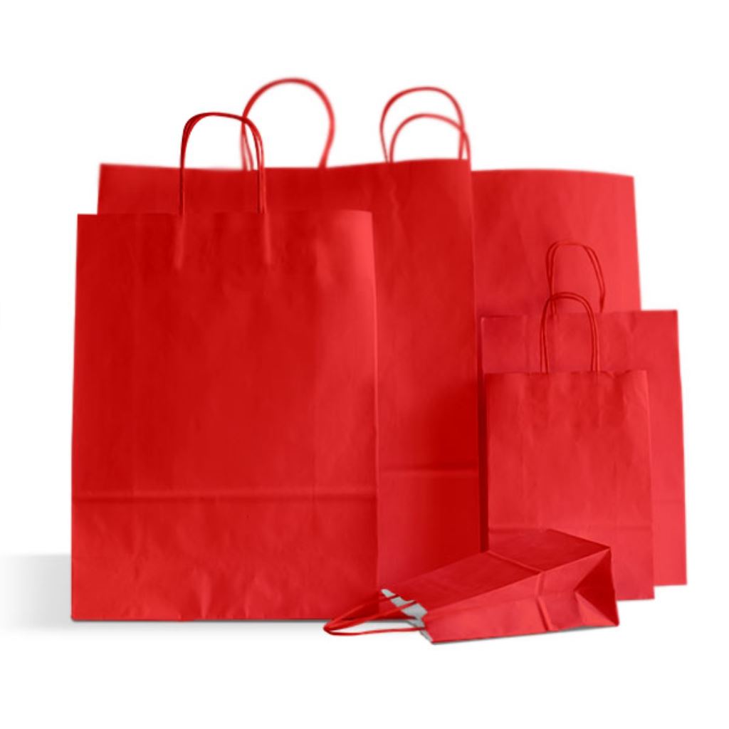 Red Toptwist Carrier Bags